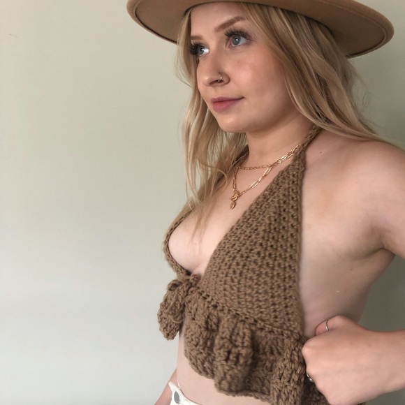 Handmade Crochet Tie Up Halter Tops- Size XS-S - Picture 8 of 14